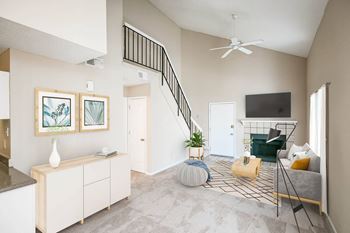 Living room with carpeting